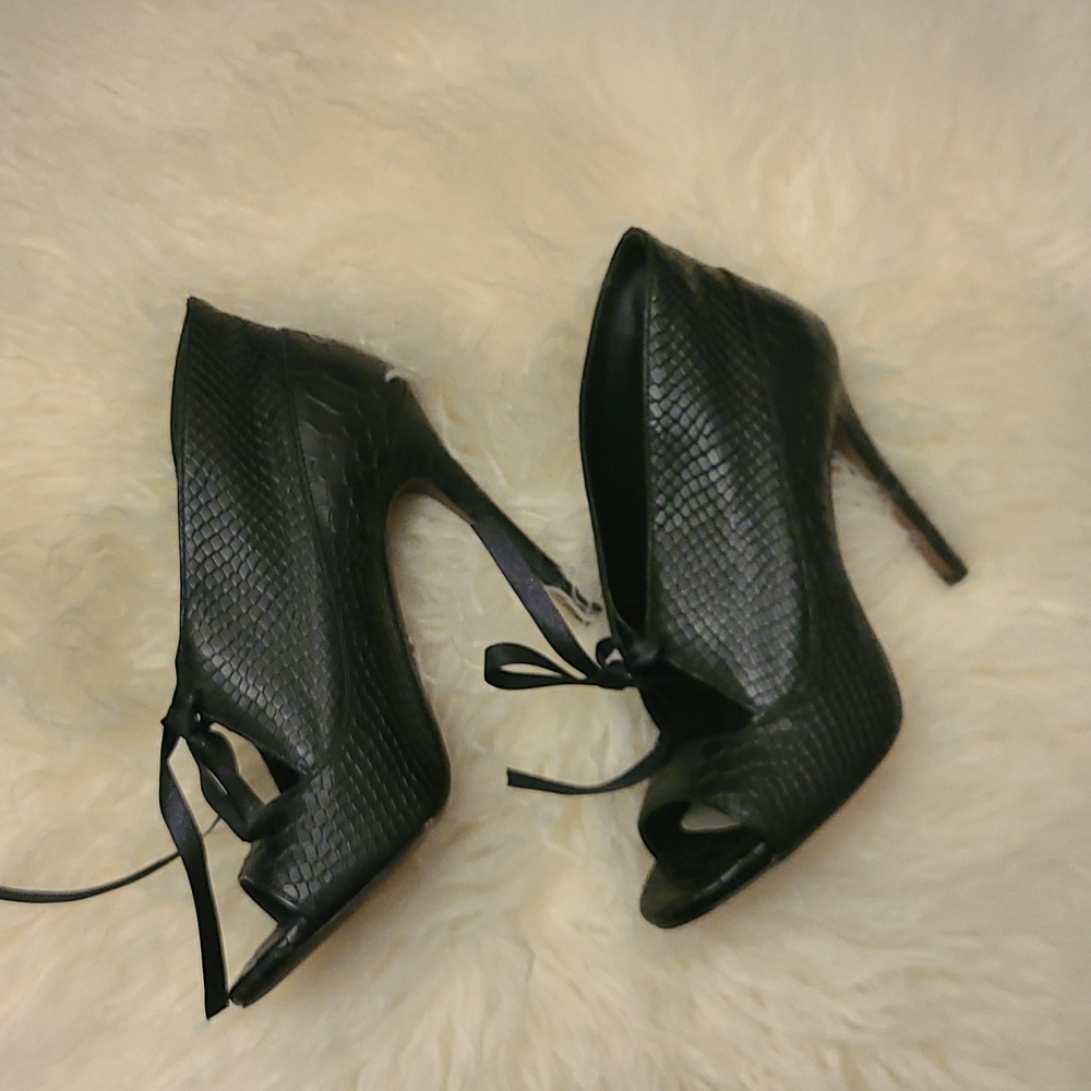 Black open toe heel